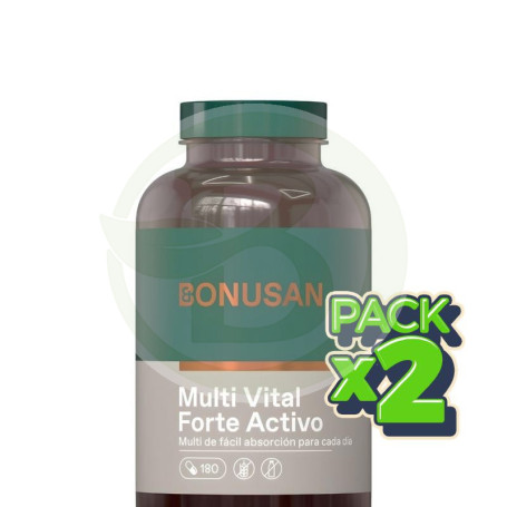 Pack 2x Multi Vital Forte Activo 180 Cápsulas Bonusan