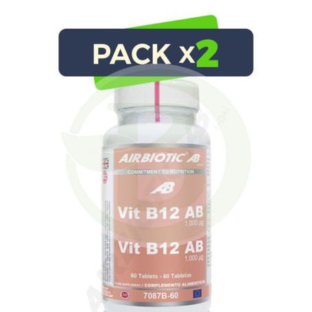 Pack 2x Vitamina B12 AB 1000Mg. 60 Tabletas Airbiotic