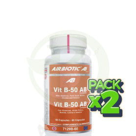 Pack 2x Vitamina B-50 AB Complex 60 Cápsulas Airbiotic