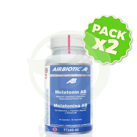 Pack 2x Melatonina AB Complex 60 Cápsulas Airbiotic