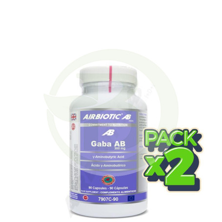 Pack 2x Gaba Ab 300Mg. 90 Cápsulas Airbiotic