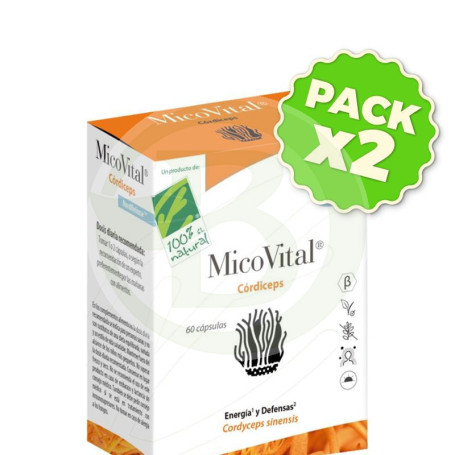 Pack 2x Micovital Cordiceps 60 Capsulas 100% Natural
