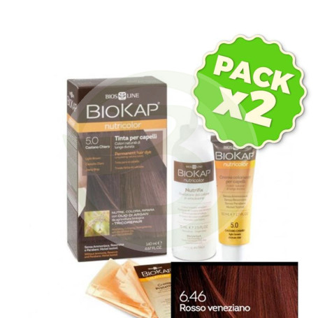 Pack 2x Tinte Nutricolor 6.46 Rojo Veneciano 140Ml. Biokap