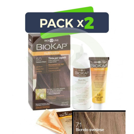 Pack 2x Tinte Nutricolor 7.1 Rubio Sueco 140Ml. Biokap