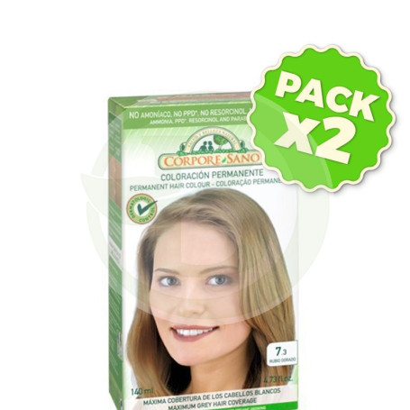 Pack 2x Tinte 7.3 Rubio Dorado 140Ml. Corpore Sano