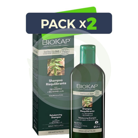 Pack 2x Champu Bio Rebalancing (Reequilib) Cosmos Ecocert 200Ml Biokap