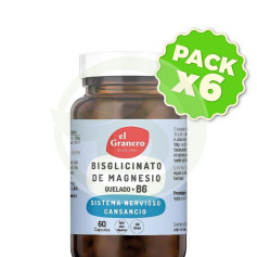 Pack 6x Bisglicinato de Magnésio + B6 60Cápsulas Granero