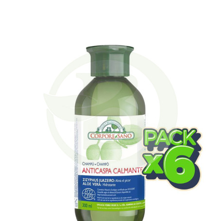 Pack 6x Champú Anticaspa Calmante 300Ml. Corpore Sano