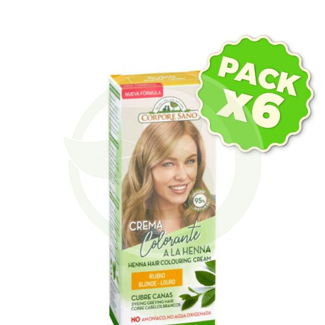 Pack 6x Crema Color Cabello Rubio 80Ml. Corpore Sano