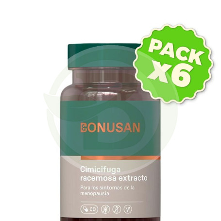 Pack 6x Cimífuga Racemosa 60 Cápsulas Bonusan