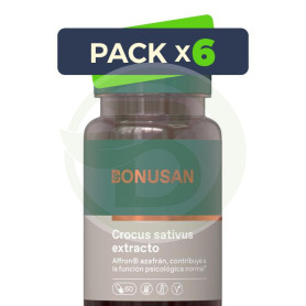 Pack 6x Crocus Sativus Extracto 60 Capsulas Bonusan