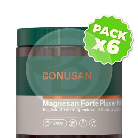 Pack 6x Magnesan Forte Plus en Polvo 240G Bonusan