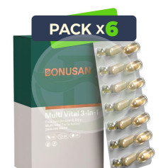 Pack 6x Multi Vital 3-In-1 84 Comprimidos Bonusan