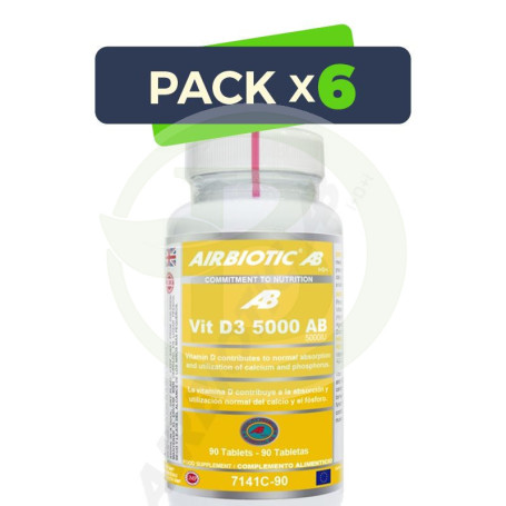Pack 6x Vitamina D3 90 Cápsulas Airbiotic