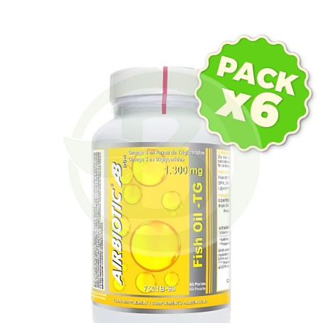 Pack 6x Fish Oil Tg 1300Mg 60 Cápsulas Airbiotic