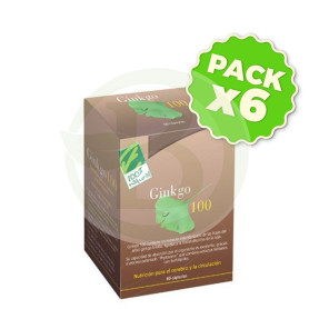Pack 6x Ginkgo 100 60 Cápsulas 100% Natural