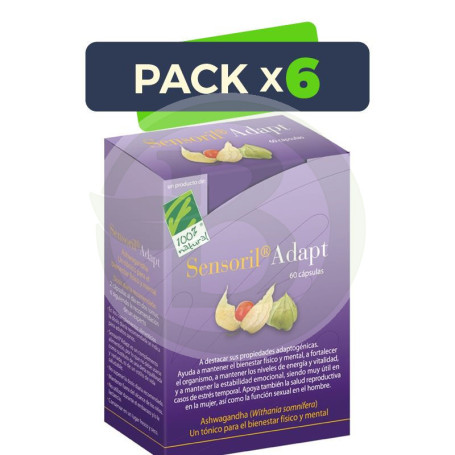 Pack 6x Sensoril Adapt 60 Cápsulas Cienporcien Natural