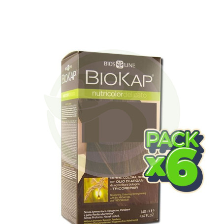 Pack 6x Tinte Nutricolor 5.06 Castaño Nuez Moscada 140Ml. Biokap