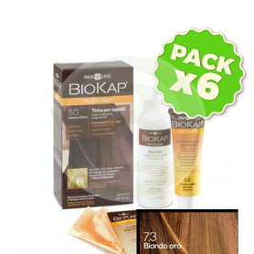 Pack 6x Tinte Nutricolor 7.3 Rubio Dirado 140Ml. Biokap