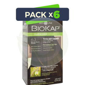 Pack 6x Tinte Nutricolor Delicato 6.3 Rubio Oscuro Dorado 140Ml. Biokap