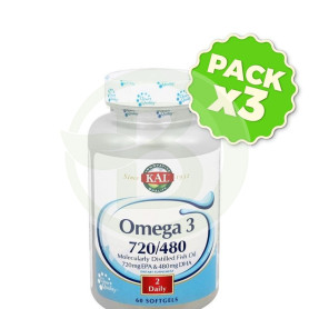 Pack 3x Omega 3 720/480 60 Perlas Kal
