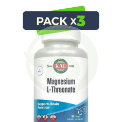 Pack 3x L-Treonato de Magnésio 60 Comprimidos Kal