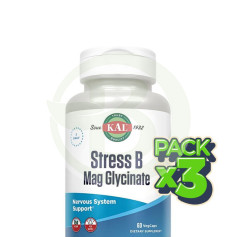 Pack 3x Stress B Mag Glicinato 60 Cápsulas Vegetais Kal