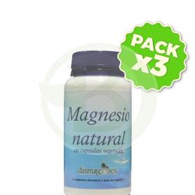 Pack 3x Magnesio Natural 60 Cápsulas Vegetales Dismag