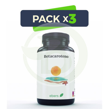 Pack 3x Betacaroteno 10.000 U.I. 60 Cáps Ebers