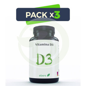 Pack 3x Vitamina D3 1000 Ui 60 Comp Ebers