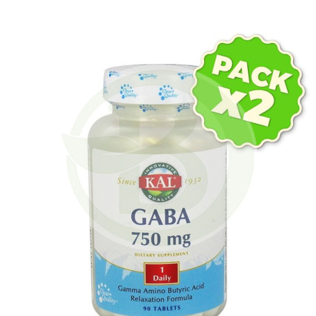 Pack 2x GABA 750Mg. 90 Comprimidos Kal