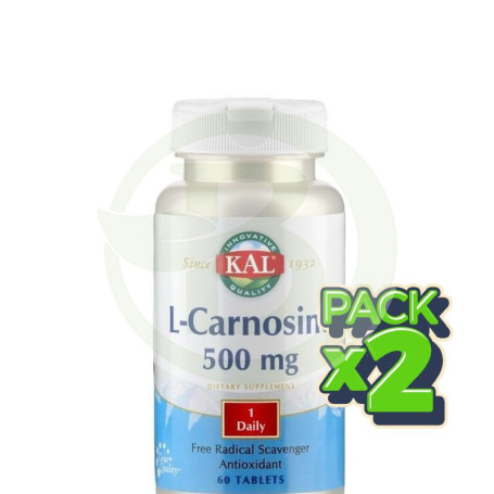 Pack 2x L-Carnosine 500Mg. 30 Comprimidos Kal