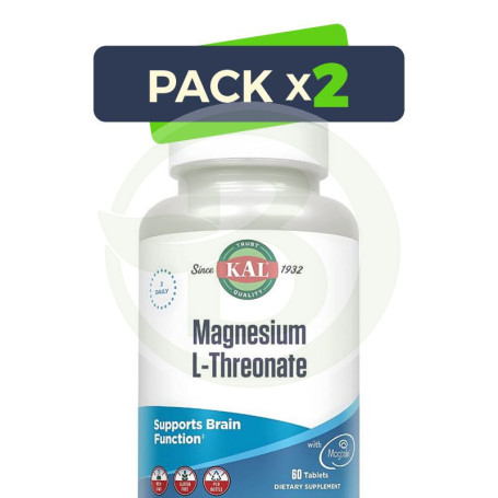 Pack 2x L-Threonate Magnesium 60 Comprimidos Kal