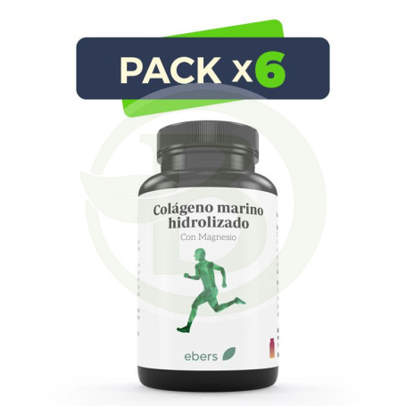 Pack 6x Colágeno Marino Hidrolizado 750 Mg 100 Comp Ebers