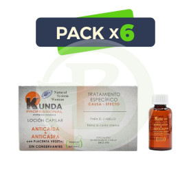 Pack 6x Locion Anticaida+Anticaspa 4X25 Ml Natural System Woman