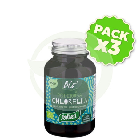 Pack 3x Alga Chlorella Bio 118 Comprimidos Santiveri