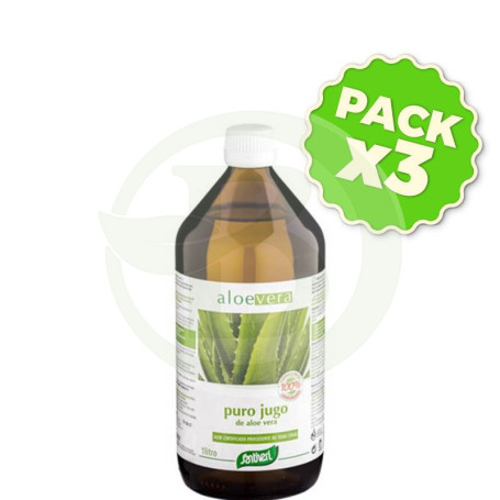 Pack 3x Aloe Vera Jugo 1Lt. Santiveri
