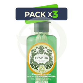 Pack 3x Champú Proteico De Hierbabuena 300Ml. Shila