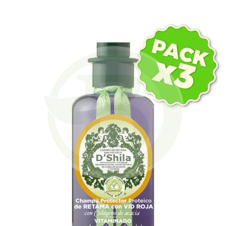 Pack 3x Champú Proteico De Retama con Vid Roja 300Ml. Shila