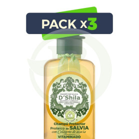 Pack 3x Champú Proteico De Salvia 300Ml. Shila