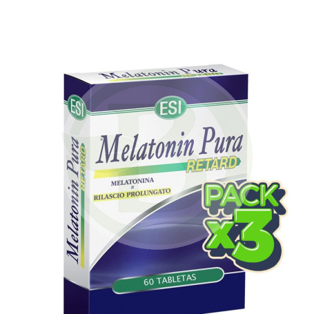 Pack 3x Melatonin Retard Pura 1,9Mg. 60 Tabletas Esi