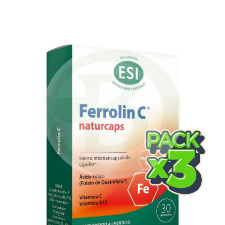 Pack 3x Ferrolin C 30 Naturcaps Esi