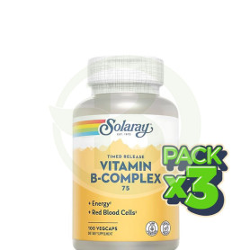 Pack 3x B Complex 75 100 Cápsulas Solaray