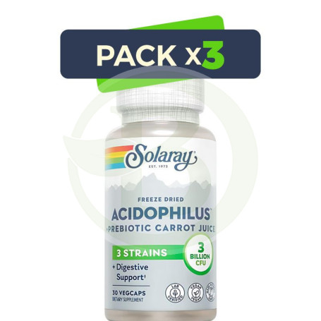 Pack 3x Acidophilus Plus 30 Cápsulas Solaray