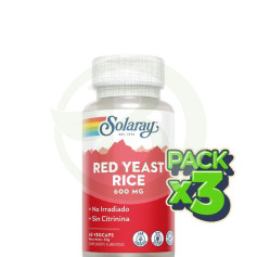Pack 3x Arroz de fermento vermelho 45 cápsulas Solaray