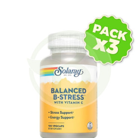 Pack 3x Nutritionally Balanced B-Stress 100 Cápsulas Vegetales Solaray