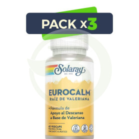 Pack 3x Eurocalm 60 Cápsulas Solaray