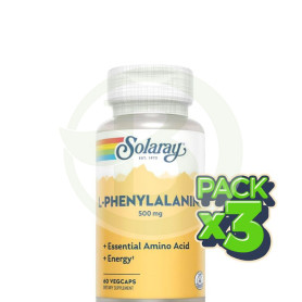 Pack 3x L-Phenylalanine 500Mg. 60 Cápsulas Solaray