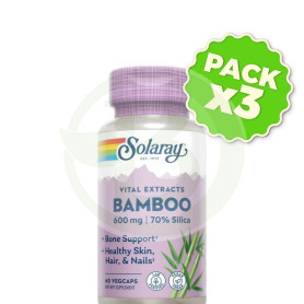 Pack 3x Bambú 300Mg. 60 Cápsulas Solaray