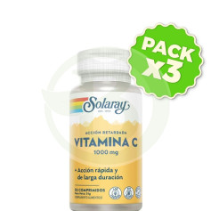 Pack 3x Vitamina C pequena 1.000 mg. Tablets Solaray A / R 30